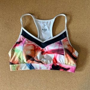 Old navy active sports bra rainbow watercolor Large